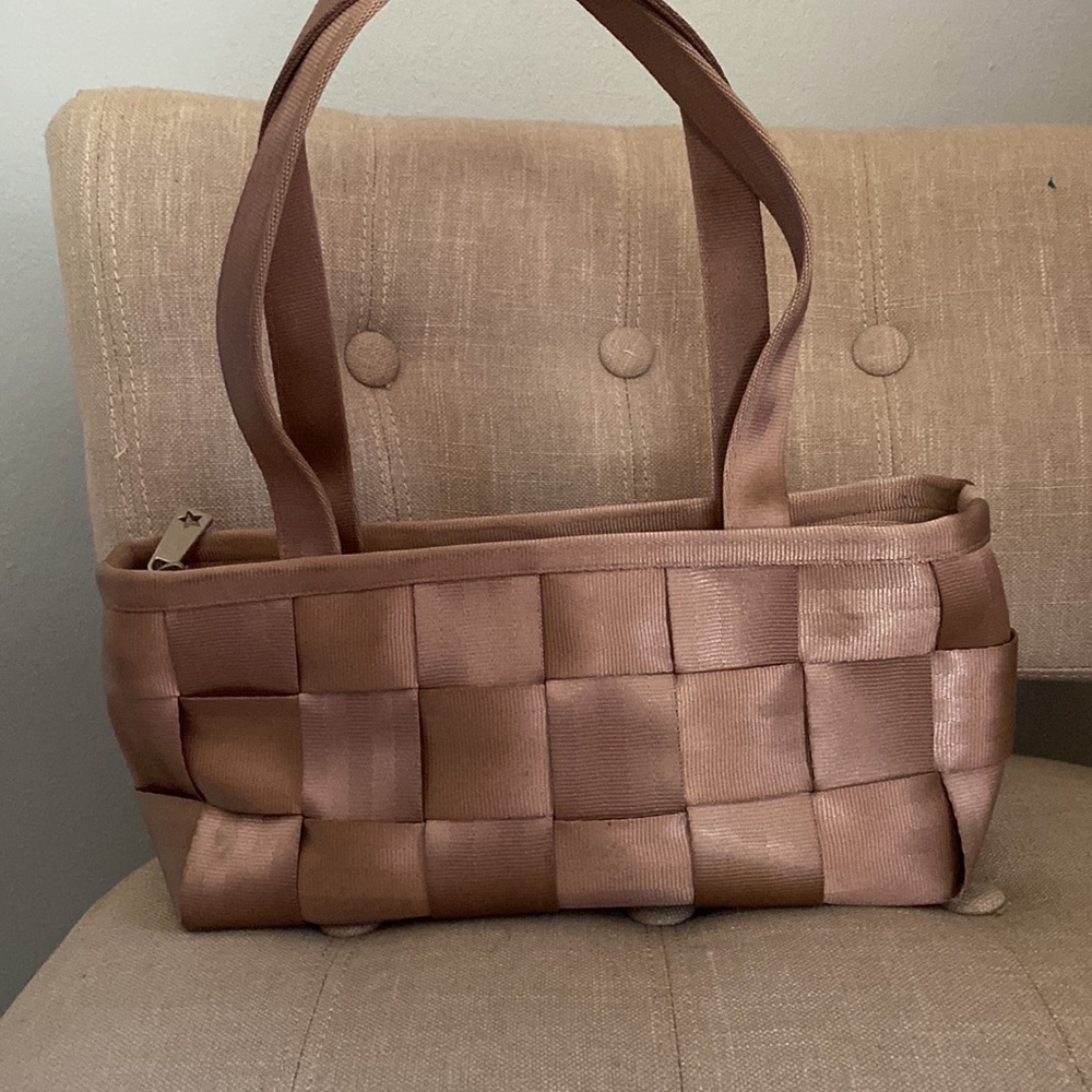 Harveys Woven Ribbon Shoulder Bag in Light Brown/Taupe